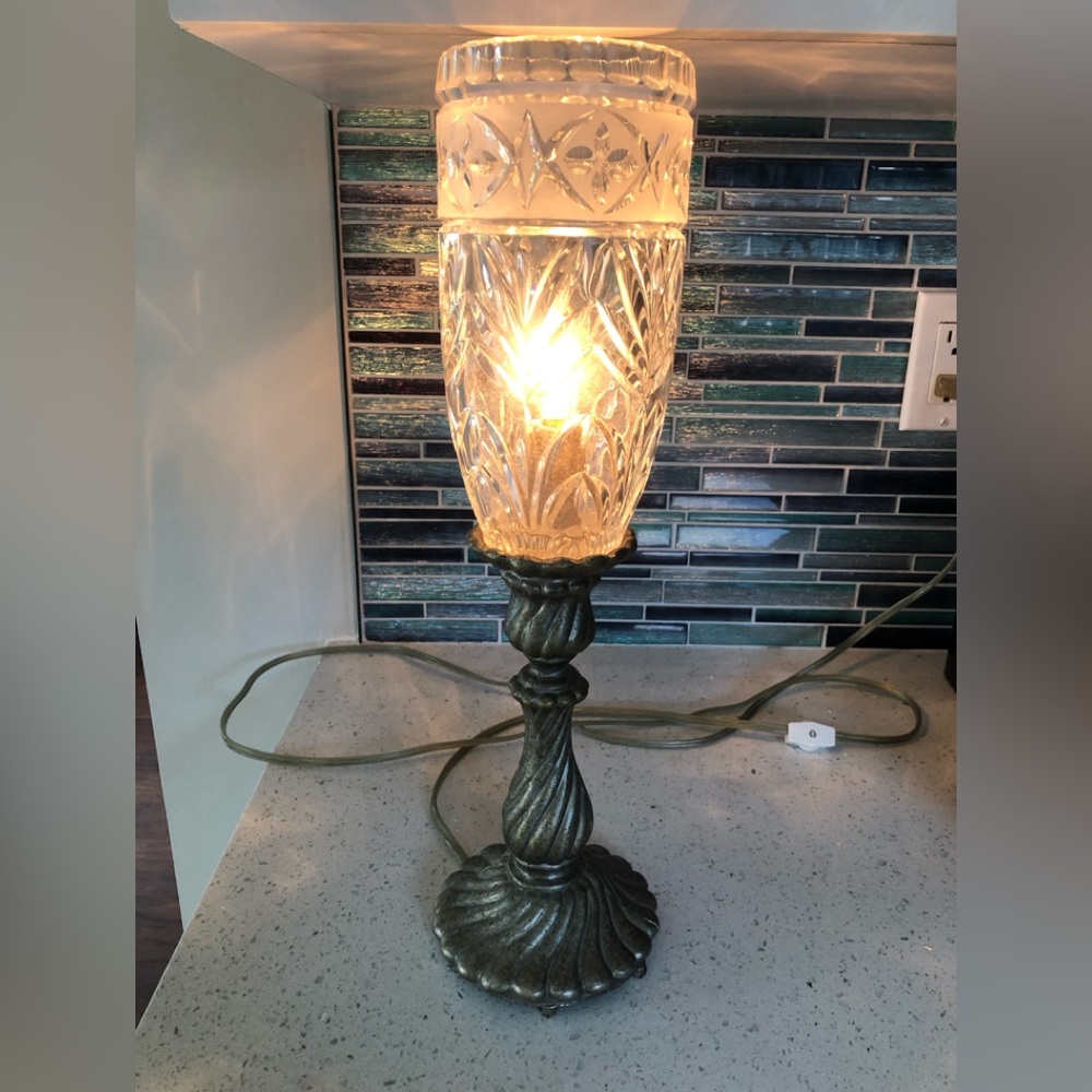 REDUCED!  Vintage  Lead Crystal Cut Glass Lamp